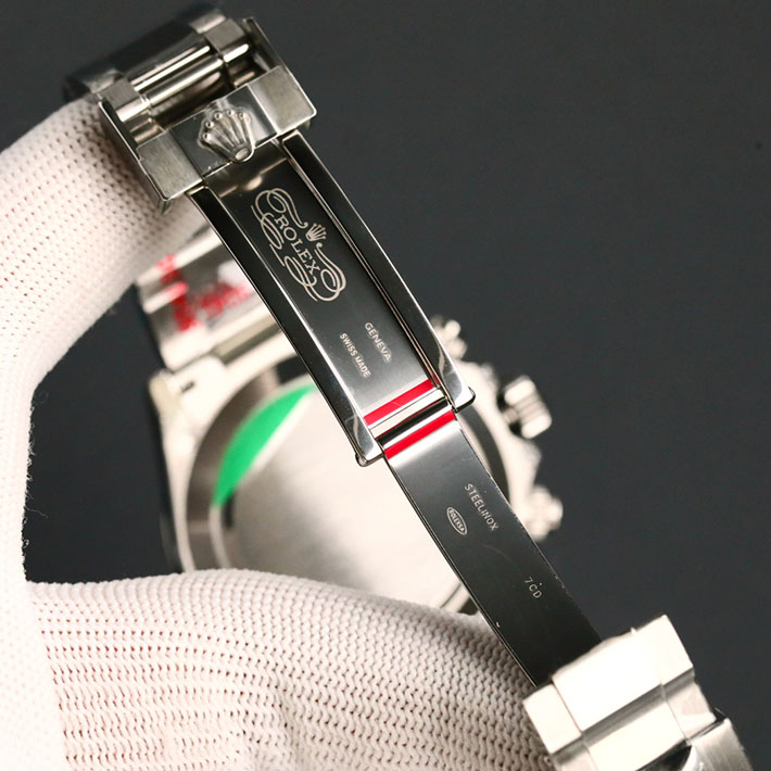 最高級ロレックススーパーコピー デイトナ 116599RBOW レインボー ランダム 8Pダイヤモンド 赤針 ブラック 黒 文字盤 K18WG メンズ - 画像 (5)
