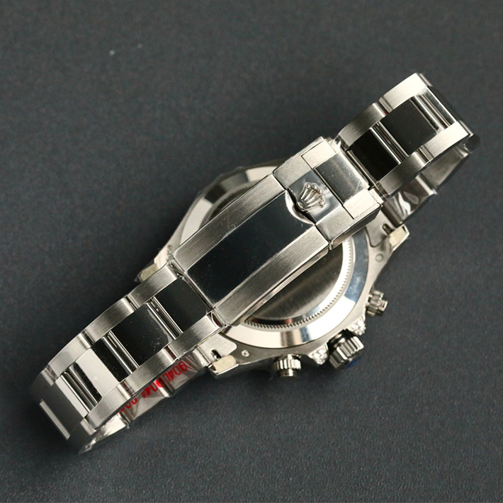 最高級ロレックススーパーコピー デイトナ 116599RBOW レインボー ランダム 8Pダイヤモンド 赤針 ブラック 黒 文字盤 K18WG メンズ - 画像 (3)