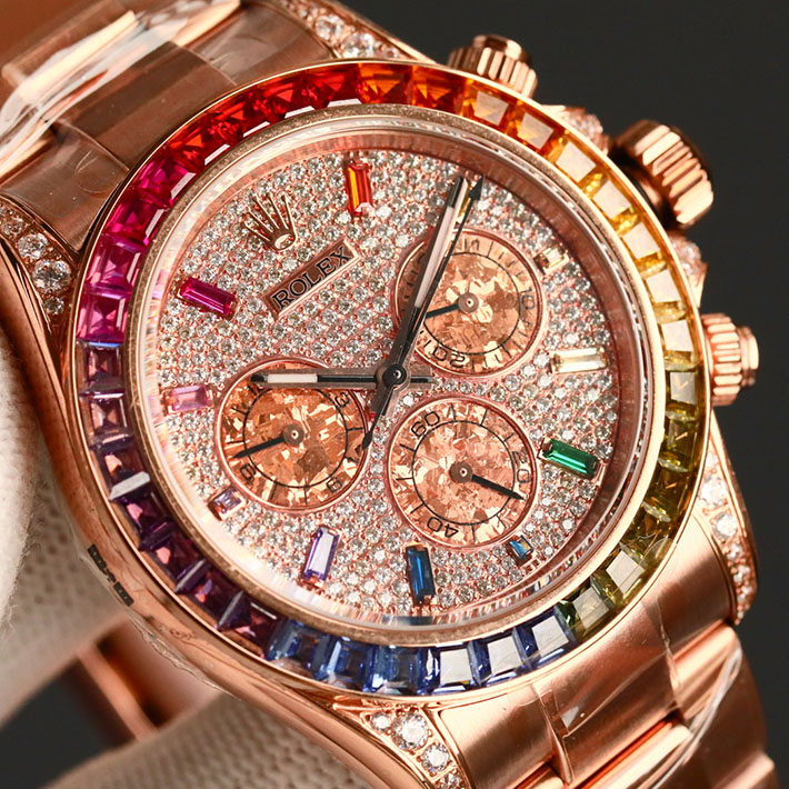 最高級ロレックススーパーコピー Cosmograph Daytona Rainbow Full Pave Diamond コスモグラフ デイトナ レインボー 116595RBOW - 画像 (7)