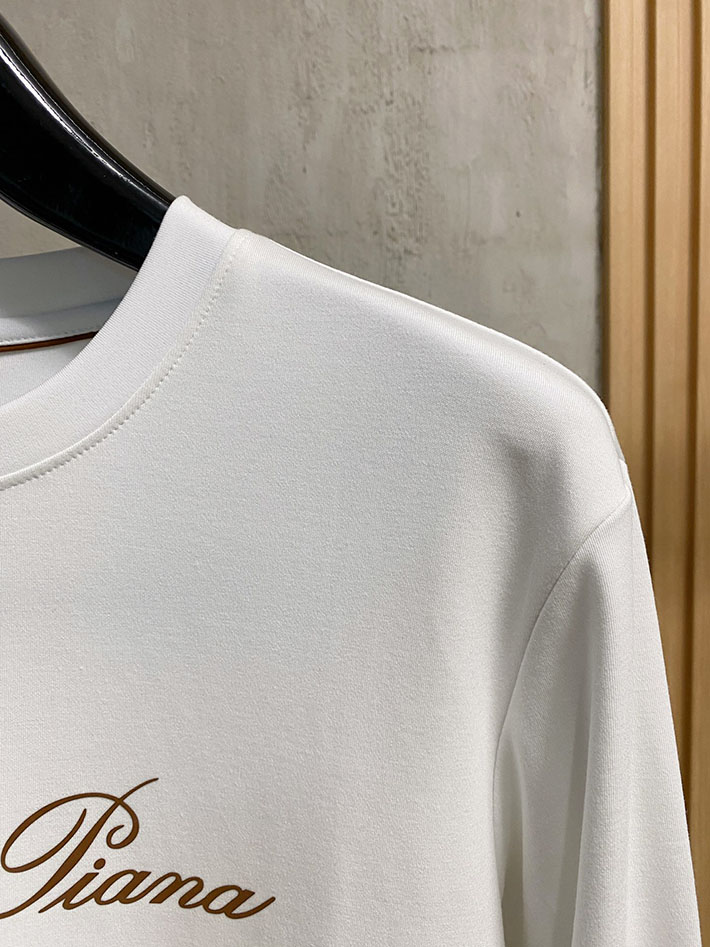 最高級ロロ・ピアーナスーパーコピー LoroPiana メンズ Tシャツ 長袖 クルーネック ホワイト 2524819 ロロピアーナ t シャツ メンズ - 画像 (8)