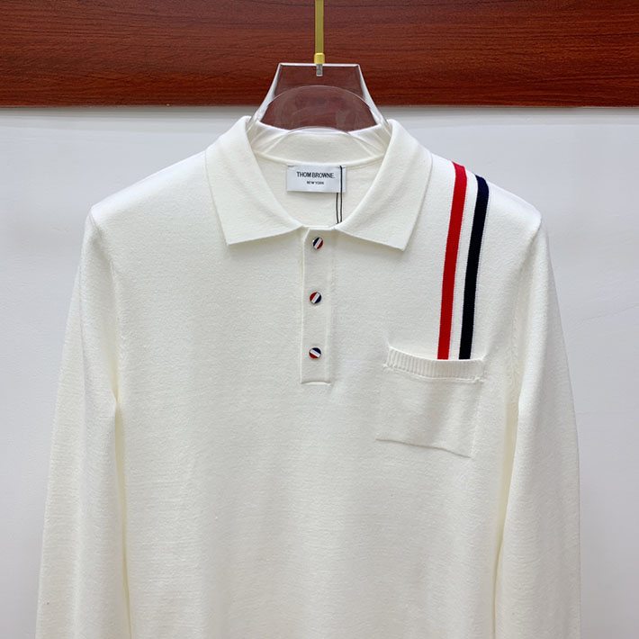 最高級トムブラウンスーパーコピー Thom Browne メンズ ポロシャツ ホワイト 2524894 トムブラウン ポロシャツ メンズ - 画像 (8)