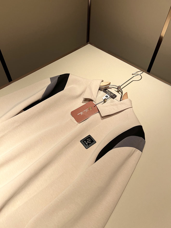 最高級ロロ・ピアーナスーパーコピー LoroPiana 長袖ポロシャツ ロングスリーブ トップス ベージュ 2524966 ロロピアーナ 長袖 ポロシャツ - 画像 (7)