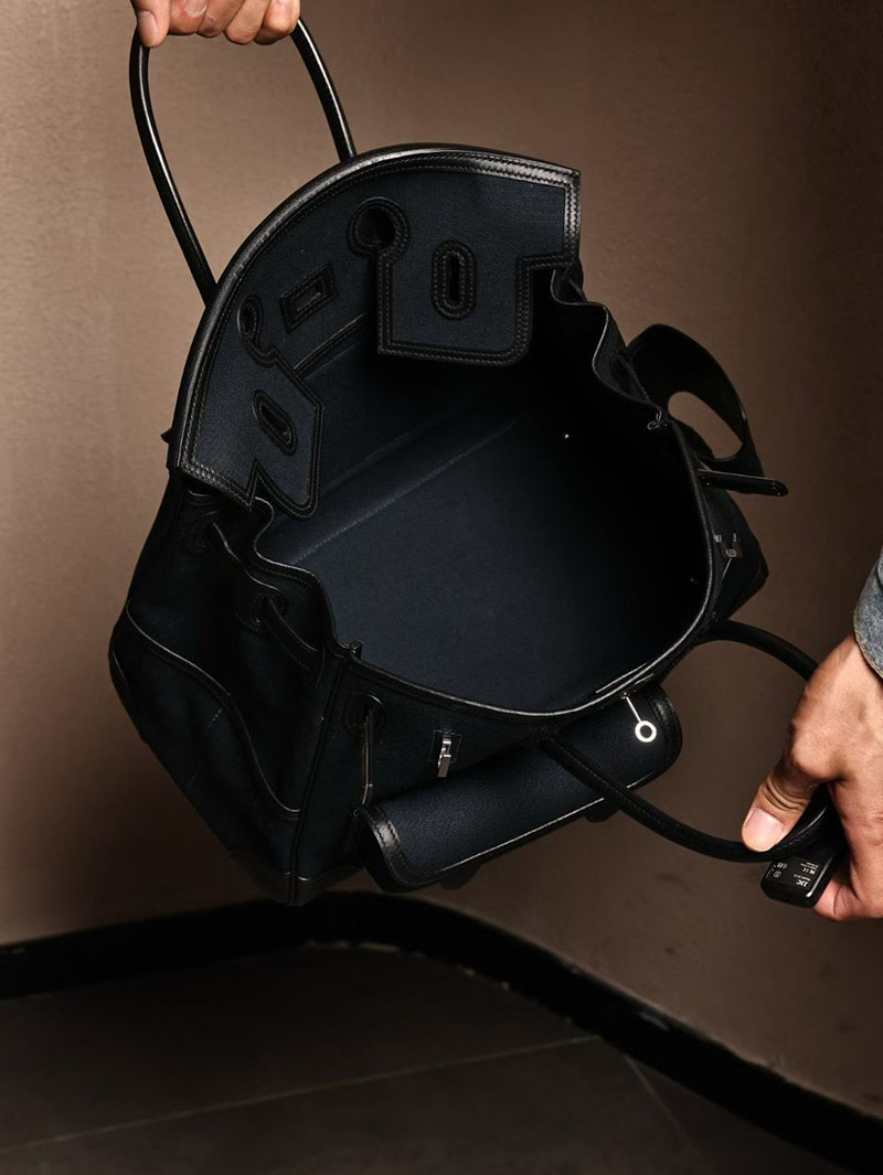 メンズ エルメス バッグ HERMES バーキンカーゴ35 ブルーニュイ キャンバス/スイフト シルバー金具 2526013 エルメス メンズバッグ ビジネス - 画像 (8)