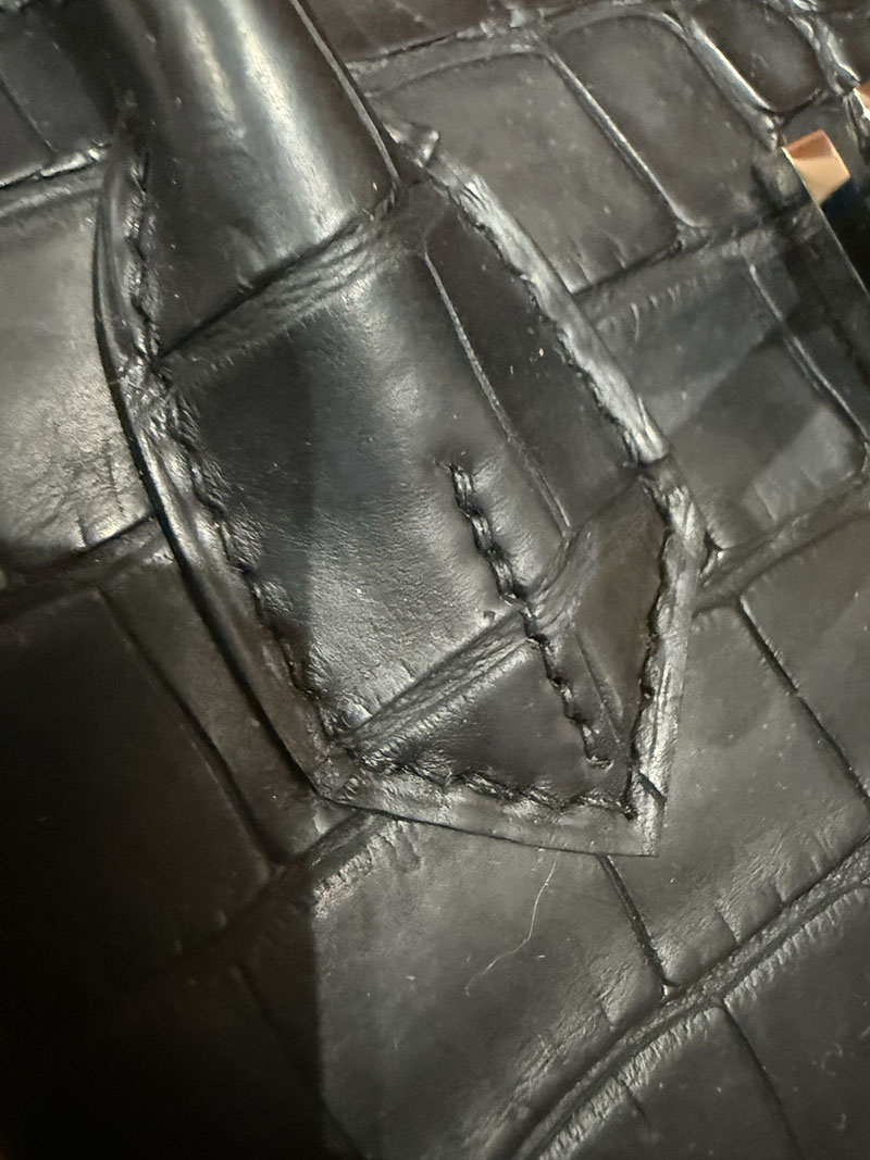 レディース エルメス バッグ HERMES バーキン25 黒 ブラック クロコダイル アリゲーターマット シルバー金具 2526026 バーキン クロコ 定価 - 画像 (18)