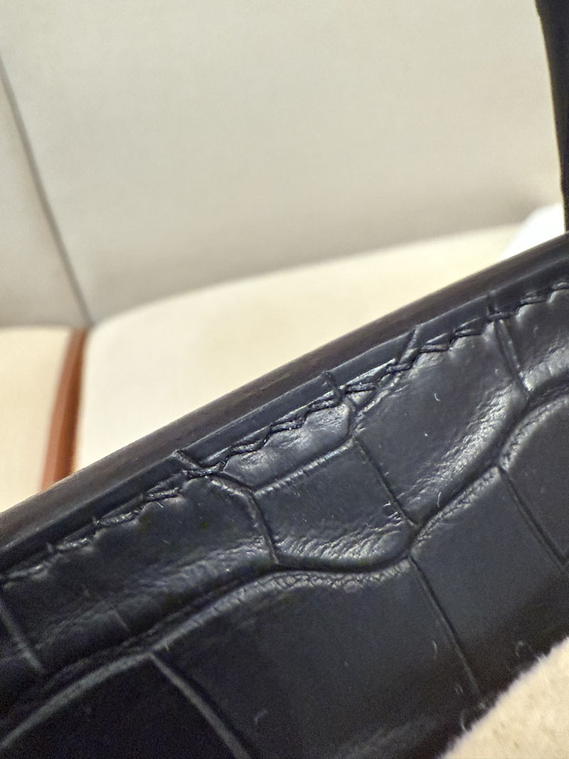 レディース エルメス バッグ HERMES バーキン25 黒 ブラック クロコダイル アリゲーターマット シルバー金具 2526026 バーキン クロコ 定価 - 画像 (2)