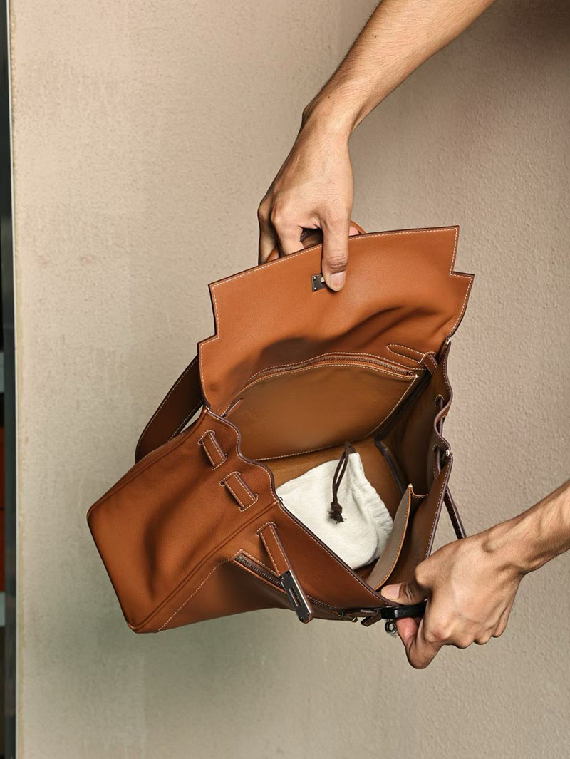 メンズ エルメス バッグ HERMES エルメス ケリーラキ35cm 内縫い ゴールド スイフト シルバー金具 2526030 エルメス メンズバッグ ケリー - 画像 (6)