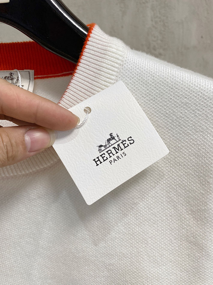 最高級エルメススーパーコピー服 HERMES ニット・セーター トップス ホワイト 2525073 エルメス カシミヤセーター - 画像 (6)