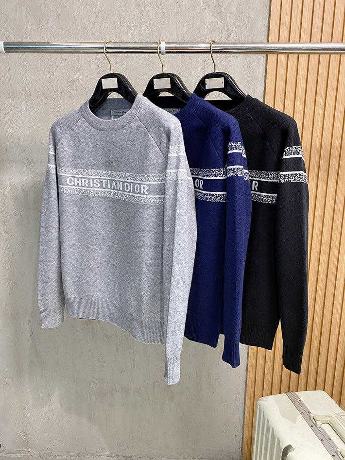 最高級ディオールスーパーコピー Dior リバーシブル ラウンドネックセーター グレー 2525076 ディオール カシミヤセーター - 画像 (2)