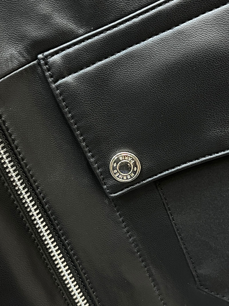 最高級エルメススーパーコピー服 HERMES レザージャケット ラムレザー ネイビー メンズ ブラック 2526111 エルメス レザー ジャケット 定価 - 画像 (5)