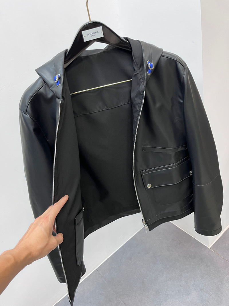 最高級エルメススーパーコピー服 HERMES レザージャケット ラムレザー ネイビー メンズ ブラック 2526111 エルメス レザー ジャケット 定価 - 画像 (3)