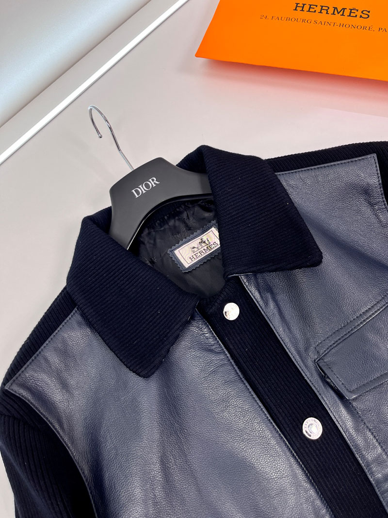 最高級エルメススーパーコピー服 HERMES メンズ オーバー シャツ フロント レザー ブラック 2526113 エルメス オーバーシャツ - 画像 (7)