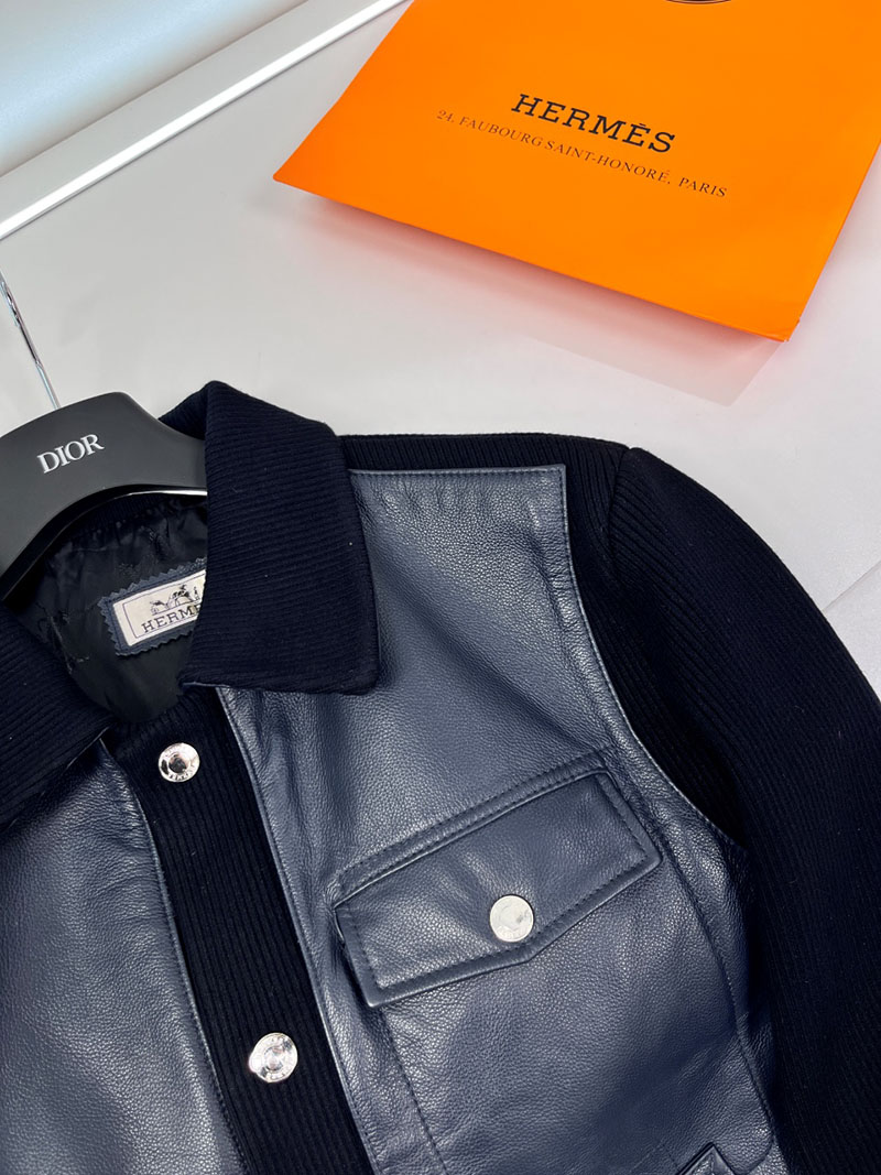 最高級エルメススーパーコピー服 HERMES メンズ オーバー シャツ フロント レザー ブラック 2526113 エルメス オーバーシャツ - 画像 (6)