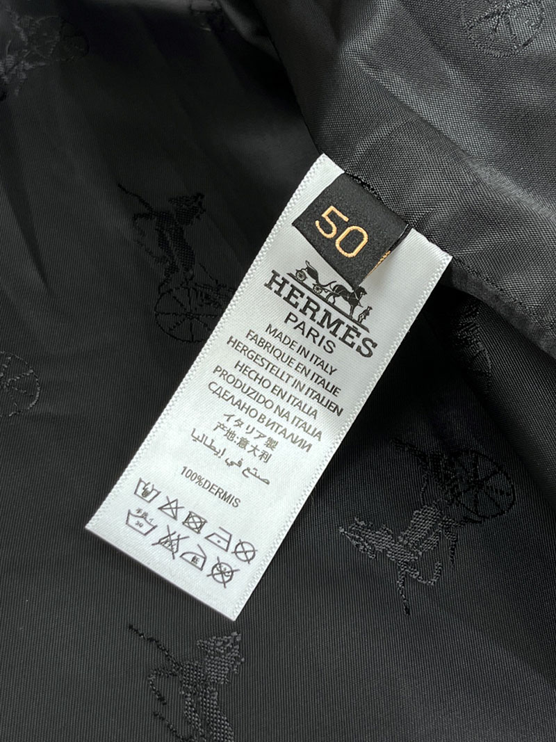 最高級エルメススーパーコピー服 HERMES メンズ オーバー シャツ フロント レザー ブラック 2526113 エルメス オーバーシャツ - 画像 (3)