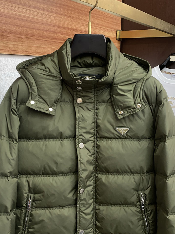 最高級プラダスーパーコピー PRADA ダウンジャケット・コート Nylon down jacket カーキ 2525115 プラダ ダウンジャケット メンズ - 画像 (10)