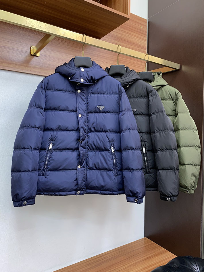 最高級プラダスーパーコピー PRADA ダウンジャケット・コート Nylon down jacket カーキ 2525115 プラダ ダウンジャケット メンズ - 画像 (3)