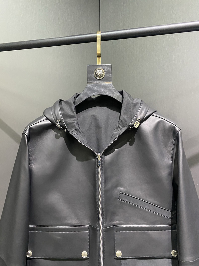 最高級エルメススーパーコピー服 HERMES メンズ シープスキン レザージャケット ブラック 2526117 エルメス レザー ジャケット 定価 - 画像 (9)