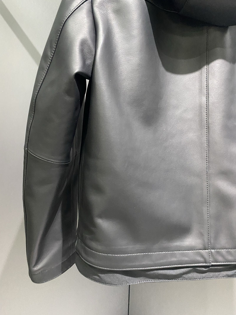 最高級エルメススーパーコピー服 HERMES メンズ シープスキン レザージャケット ブラック 2526117 エルメス レザー ジャケット 定価 - 画像 (5)