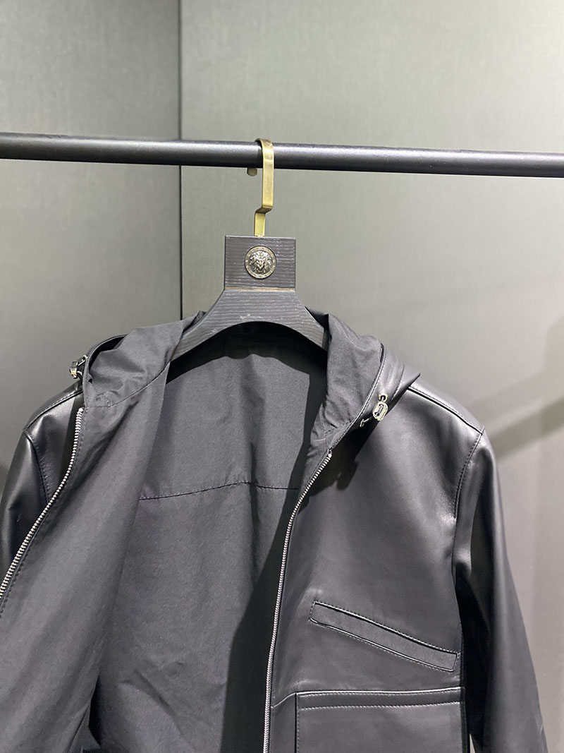 最高級エルメススーパーコピー服 HERMES メンズ シープスキン レザージャケット ブラック 2526117 エルメス レザー ジャケット 定価 - 画像 (3)