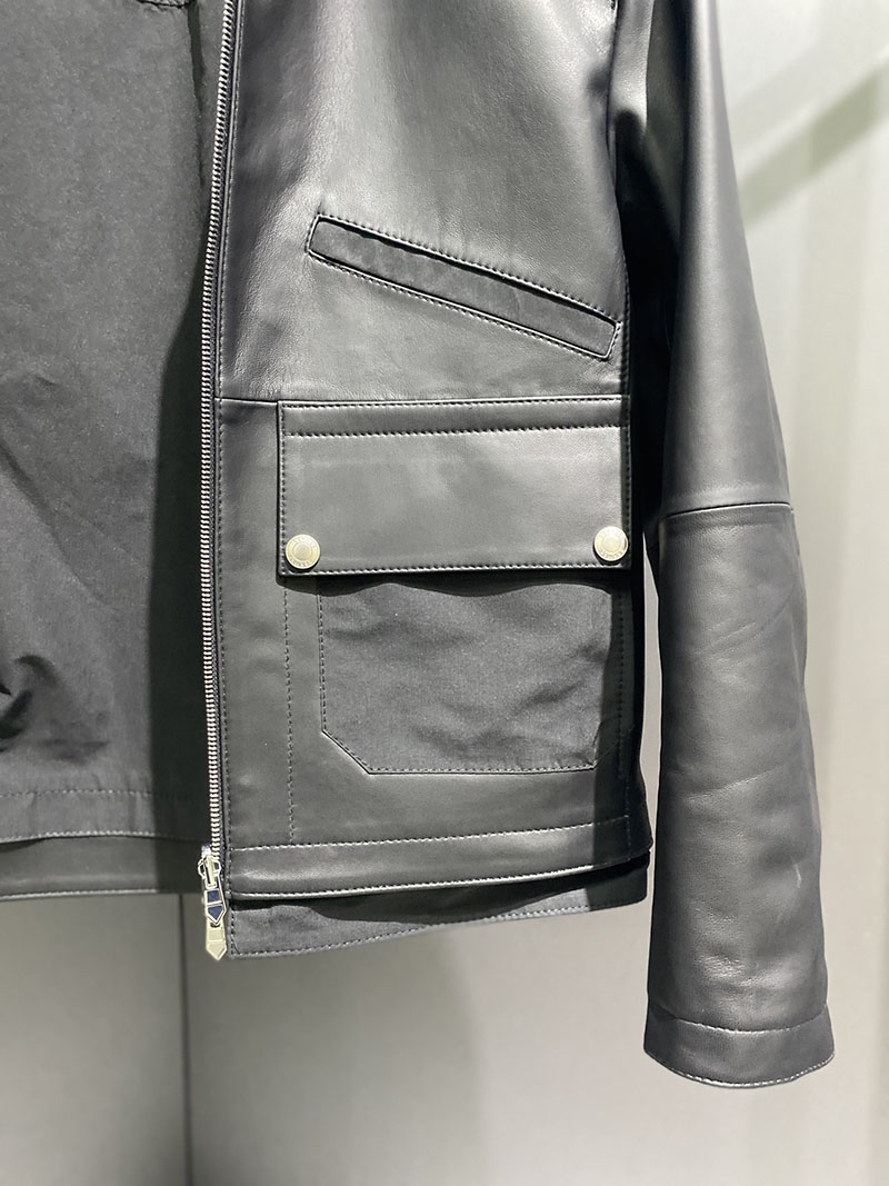 最高級エルメススーパーコピー服 HERMES メンズ シープスキン レザージャケット ブラック 2526117 エルメス レザー ジャケット 定価 - 画像 (2)