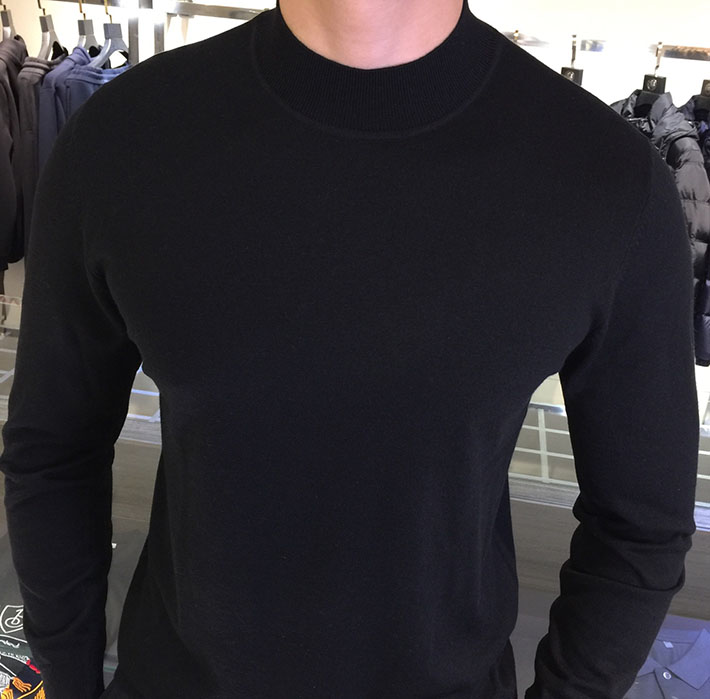 最高級ロロ・ピアーナスーパーコピー LoroPiana カシミヤハイゲージモックネックニット ブラック 2525180 セーター メンズ 人気 - 画像 (7)