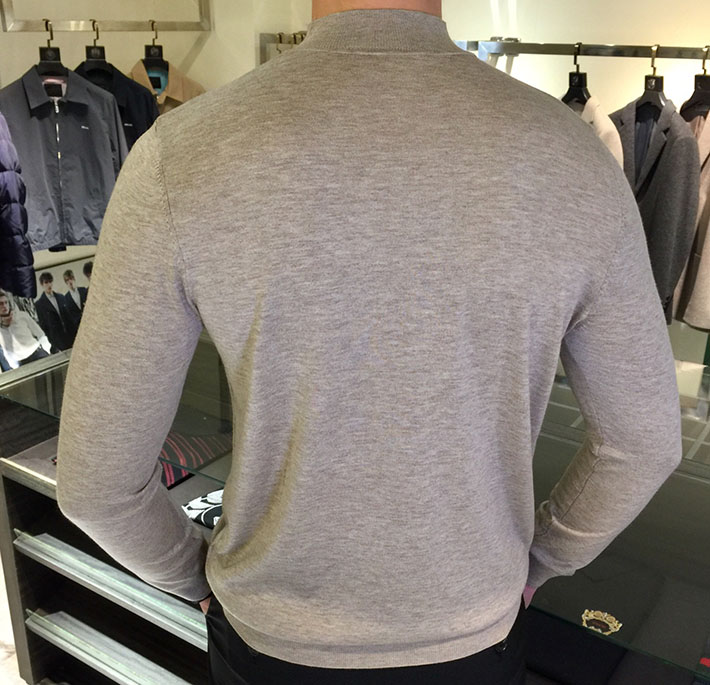 最高級ロロ・ピアーナスーパーコピー LoroPiana カシミヤハイゲージモックネックニット グレー 2525183 メンズセーター おしゃれ ブランド - 画像 (8)