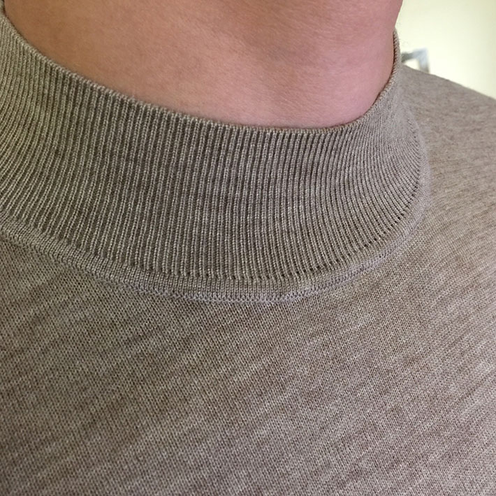 最高級ロロ・ピアーナスーパーコピー LoroPiana カシミヤハイゲージモックネックニット グレー 2525183 メンズセーター おしゃれ ブランド - 画像 (4)