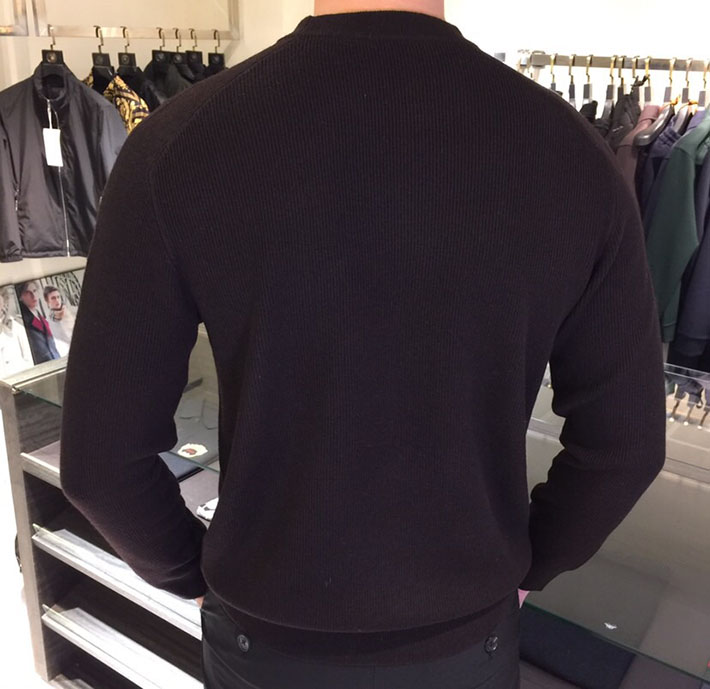 最高級プラダスーパーコピー PRADA エクストラファインウールクルーネックセーター上質ニット ブラウン 2525188 質のいいニットブランド メンズ - 画像 (3)