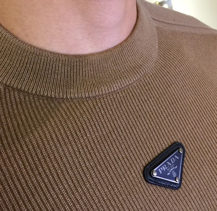 最高級プラダスーパーコピー PRADA エクストラファインウールクルーネックセーター上質ニット ブラウン 2525189 40代 ニット メンズ ブランド - 画像 (4)