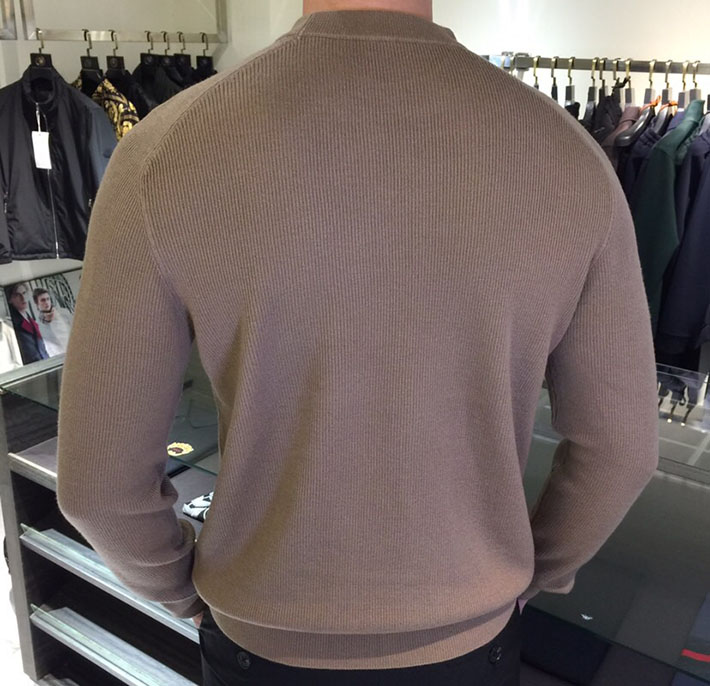 最高級プラダスーパーコピー PRADA エクストラファインウールクルーネックセーター上質ニット ブラウン 2525189 40代 ニット メンズ ブランド - 画像 (3)