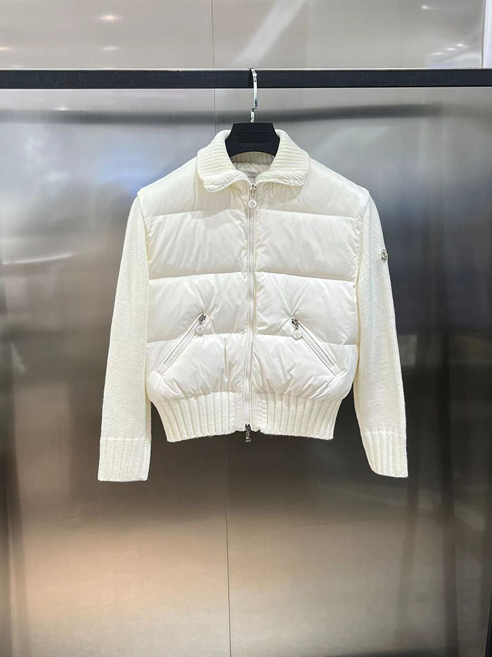 最高級モンクレールスーパーコピー Moncler ニット ウォーム ダウンジャケット クラシックジャケット ホワイト 2525198 レディース モンクレール ダウン - 画像 (9)