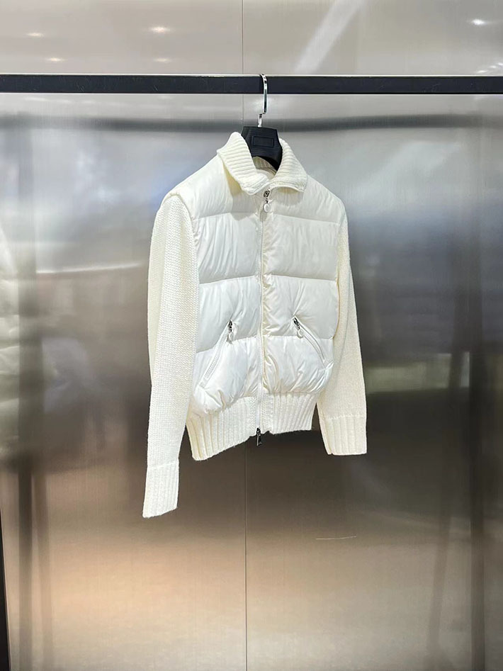最高級モンクレールスーパーコピー Moncler ニット ウォーム ダウンジャケット クラシックジャケット ホワイト 2525198 レディース モンクレール ダウン - 画像 (8)