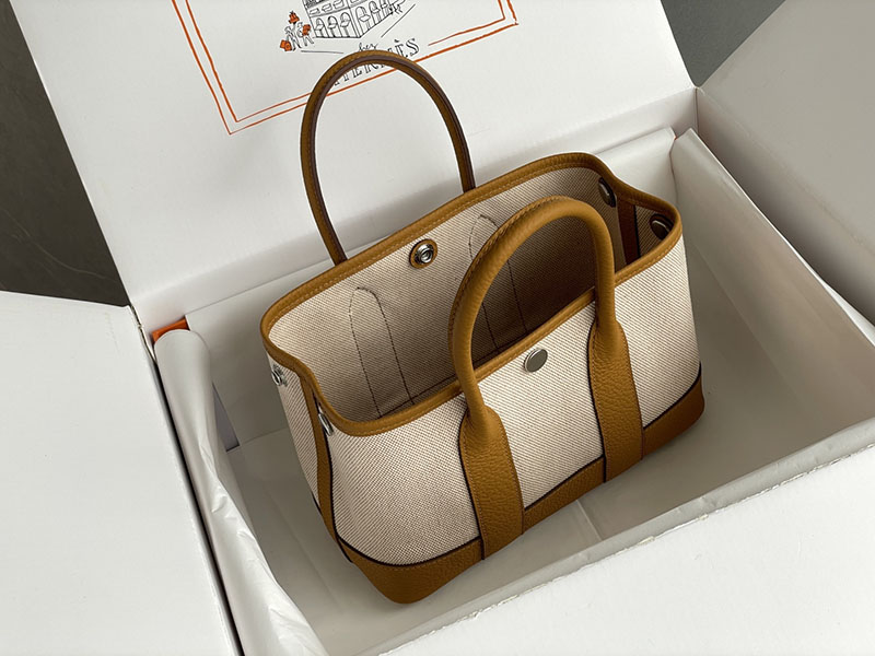 エルメス トートバッグ 革 HERMES ネオ・ガーデン 23 ゴールド ネゴンダ/トワルアッシュ シルバー金具 2526242 トートバッグ レディース 人気 40代 - 画像 (9)