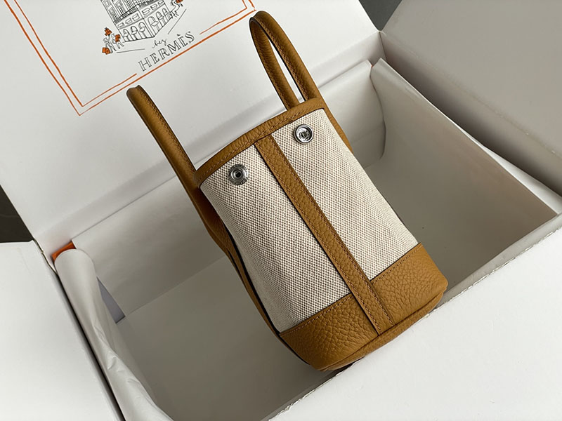 エルメス トートバッグ 革 HERMES ネオ・ガーデン 23 ゴールド ネゴンダ/トワルアッシュ シルバー金具 2526242 トートバッグ レディース 人気 40代 - 画像 (7)