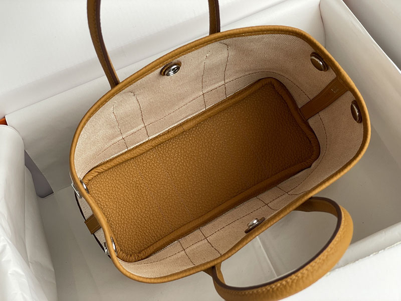 エルメス トートバッグ 革 HERMES ネオ・ガーデン 23 ゴールド ネゴンダ/トワルアッシュ シルバー金具 2526242 トートバッグ レディース 人気 40代 - 画像 (3)