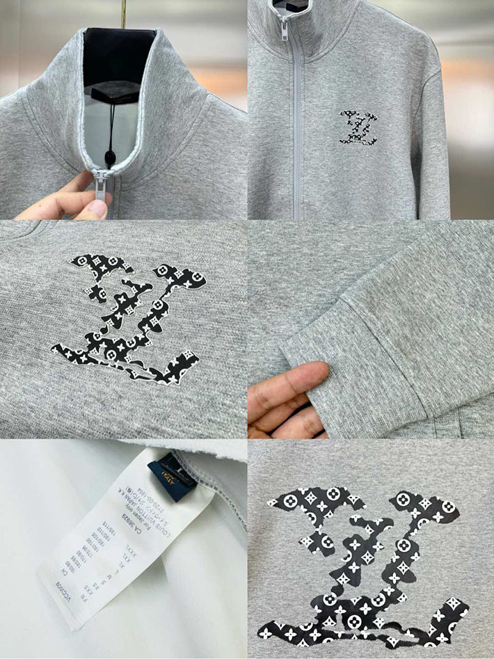 最高級ルイヴィトンスーパーコピー服 lv ハイブリッドジャージーブルゾン&パンツ グレー 2525304 ルイヴィトン セットアップ スウェット - 画像 (4)