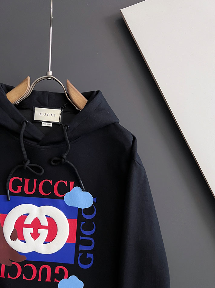 グッチ直営アウトレット店 GUCCI インターロッキングG コットンジャージー スウェットシャツ ブラック 2525317 グッチ スウェットシャツ - 画像 (8)