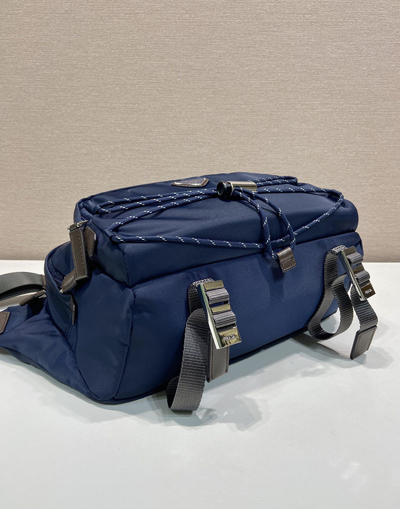 プラダ バッグ メンズ 新作 PRADA スピードロック Re-Nylon レザー ショルダーバッグ ブルー 2VH201 プラダ バッグ ナイロン - 画像 (5)
