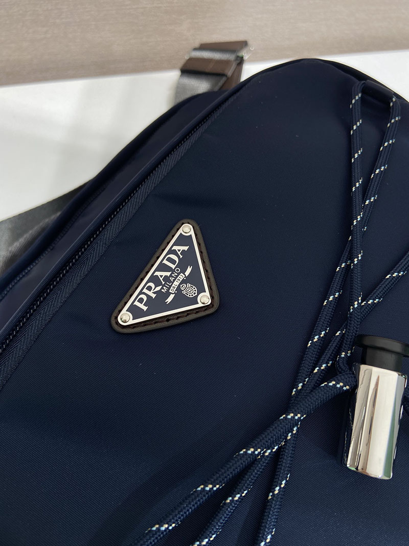 プラダ バッグ メンズ 新作 PRADA スピードロック Re-Nylon レザー ショルダーバッグ ブルー 2VH201 プラダ バッグ ナイロン - 画像 (4)
