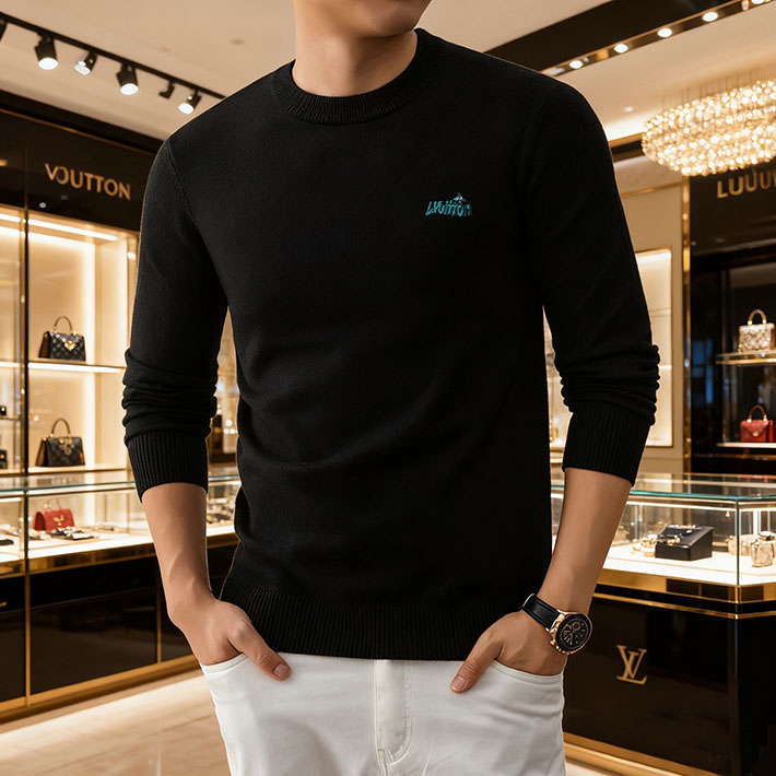 最高級ルイヴィトンスーパーコピー Vuitton セーター メンズ ニット トップス 冬 暖かい ファッション 2525357 ヴィトン ニット メンズ - 画像 (7)