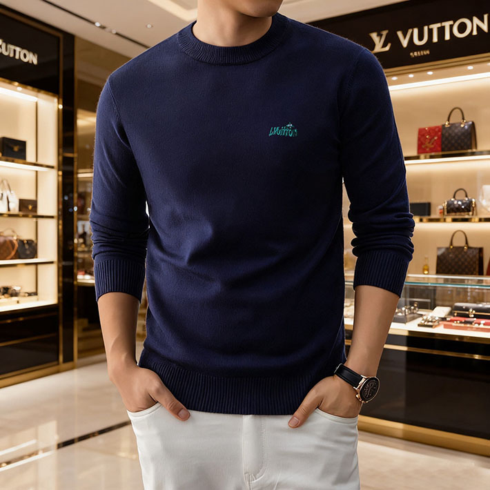 最高級ルイヴィトンスーパーコピー Vuitton セーター メンズ ニット トップス 冬 暖かい ファッション 2525357 ヴィトン ニット メンズ - 画像 (2)