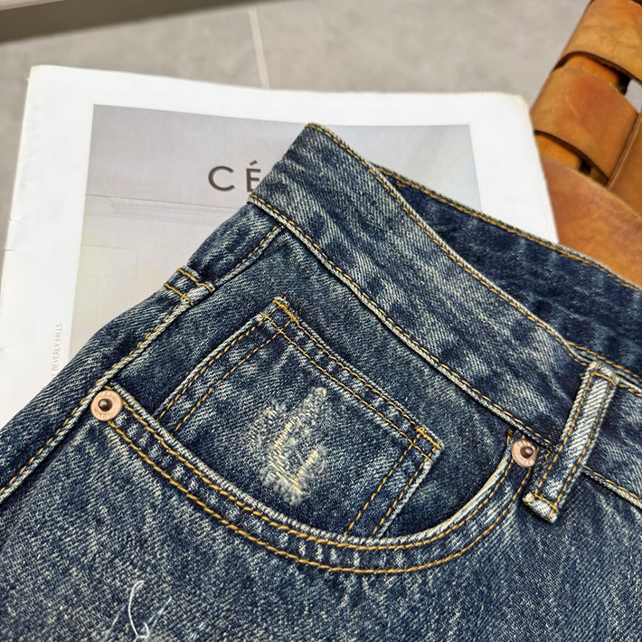 最高級ロエベスーパーコピー LOEWE アナグラム ポケット テーパード ジーンズ デニムパンツ ブルー 2525696 ロエベ デニム メンズ - 画像 (7)