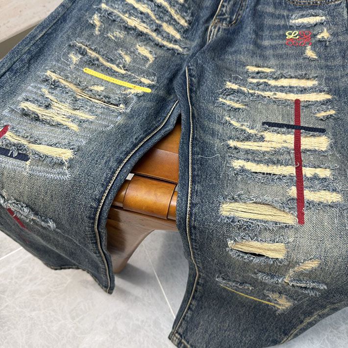 最高級ロエベスーパーコピー LOEWE アナグラム ポケット テーパード ジーンズ デニムパンツ ブルー 2525696 ロエベ デニム メンズ - 画像 (4)