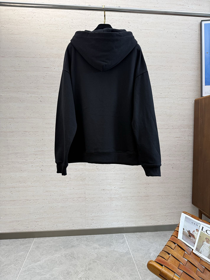 最高級セリーヌスーパーコピー Loose Hoodie ルーズフーディ プルオーバー プリントスウェット ブラック 2525710 セリーヌ パーカー メンズ - 画像 (2)
