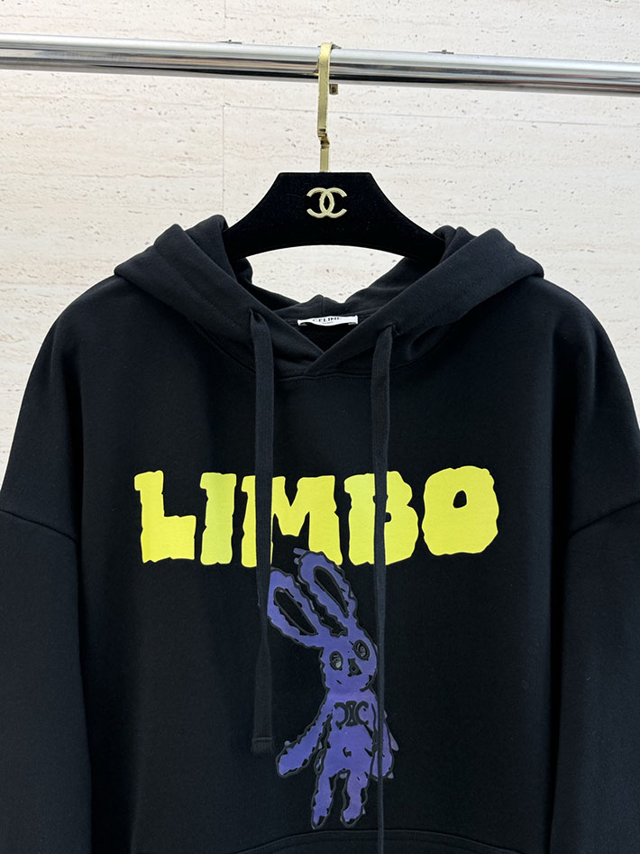 最高級セリーヌスーパーコピー Loose Hoodie ルーズフーディ プルオーバー プリントスウェット ブラック 2525710 セリーヌ パーカー メンズ - 画像 (10)