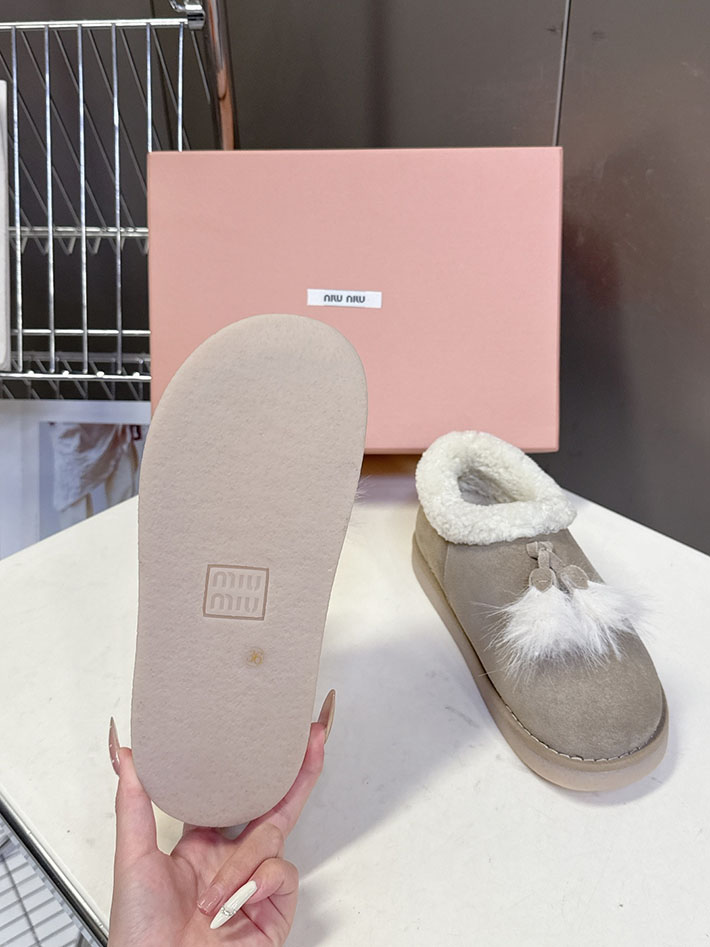 最高級MiuMiuスーパーコピー ミュウミュウ スエードxシアリング ミュール 5R514E 2627059 Miumiu ミュール ハチクロ - 画像 (5)