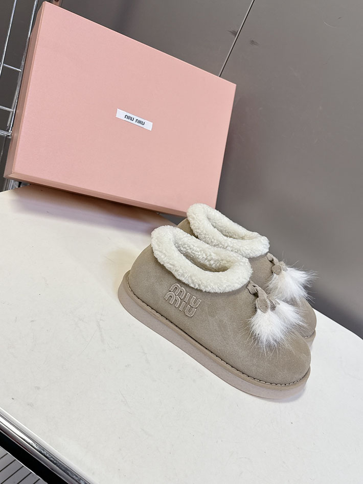 最高級MiuMiuスーパーコピー ミュウミュウ スエードxシアリング ミュール 5R514E 2627059 Miumiu ミュール ハチクロ - 画像 (3)