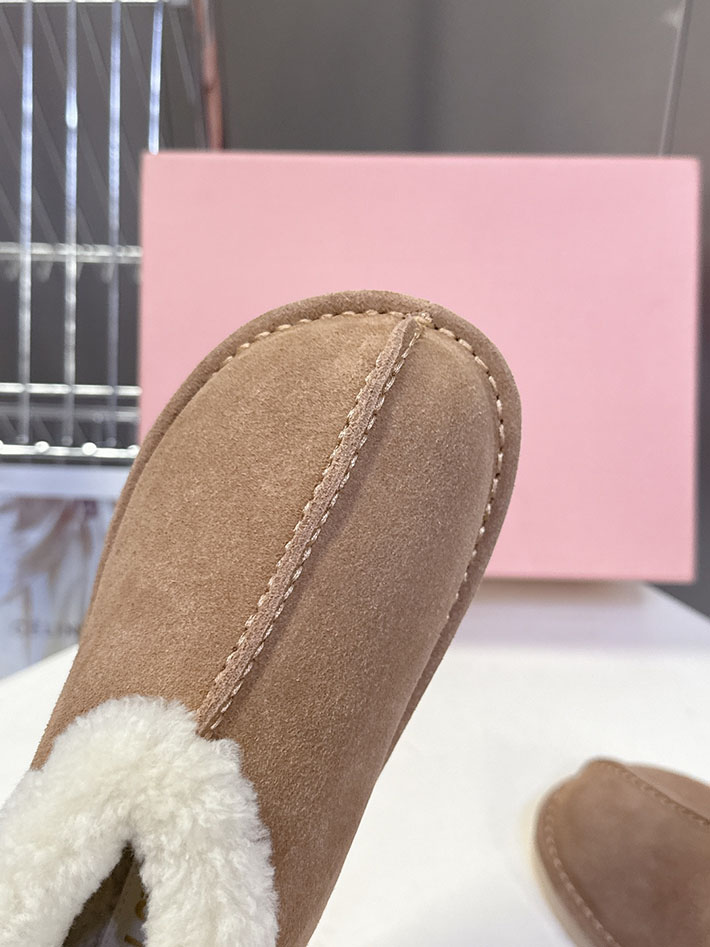 最高級MiuMiuスーパーコピー ミュウミュウ スエードxシアリング ミュール 5R514E 2627062 Miumiu ムートン シューズ - 画像 (7)