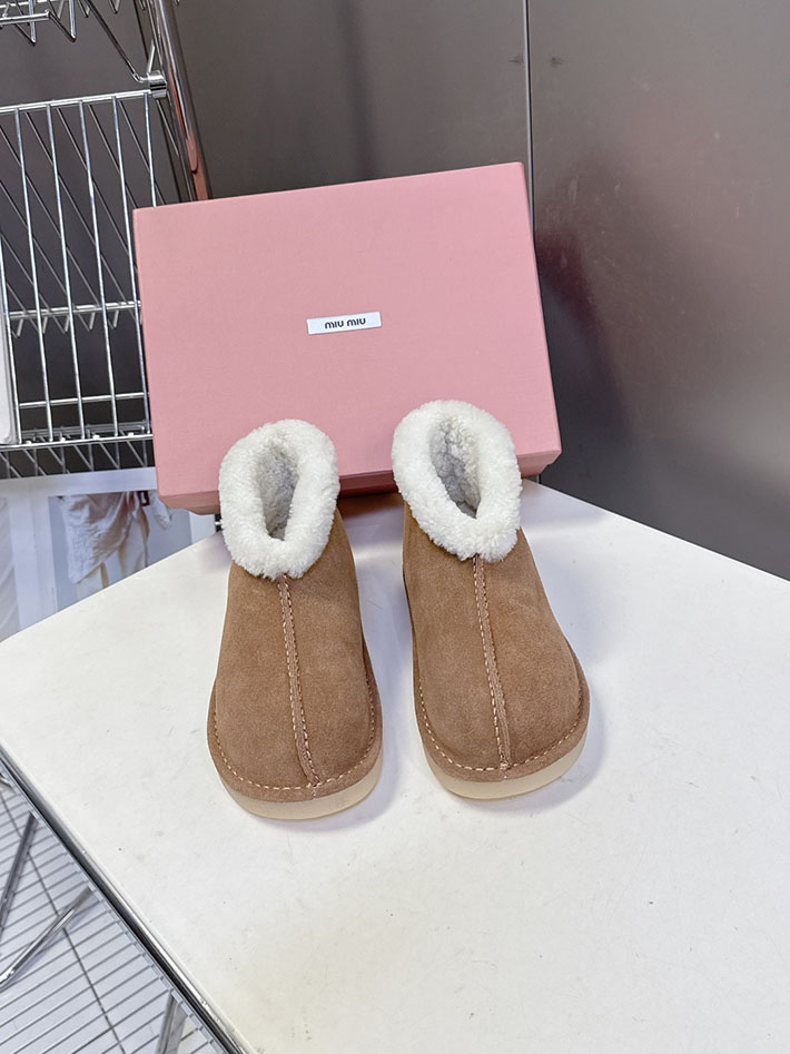 最高級MiuMiuスーパーコピー ミュウミュウ スエードxシアリング ミュール 5R514E 2627062 Miumiu ムートン シューズ - 画像 (4)