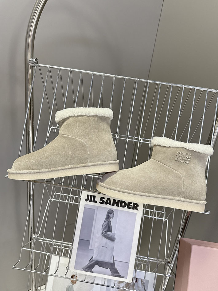 最高級MiuMiuスーパーコピー ミュウミュウ スエードxシアリング ミュール 5R514E 2627064 miumiu レザーブーツ - 画像 (8)