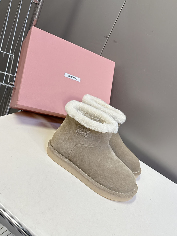 最高級MiuMiuスーパーコピー ミュウミュウ スエードxシアリング ミュール 5R514E 2627064 miumiu レザーブーツ - 画像 (3)